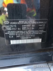 Zdjęcie 12 z 12 samochodu: 2017 HYUNDAI SONATA SPORT VIN:5NPE34AF4HH474152 - miniatura