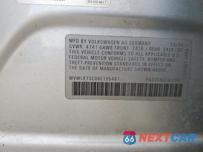 Zdjęcie 15 z 15 samochodu: 2008 VOLKSWAGEN PASSAT WAGON KOMFORT VIN:WVWLK73C08E195487 - miniatura