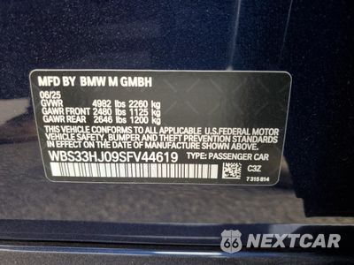Zdjęcie 12 z 14 samochodu: 2025 BMW M3 COMPETITION VIN:WBS33HJ09SFV44619 - miniatura