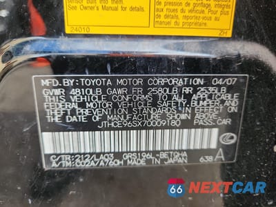 Zdjęcie 12 z 13 samochodu: 2007 LEXUS GS 350 VIN:JTHCE96SX70009180 - miniatura