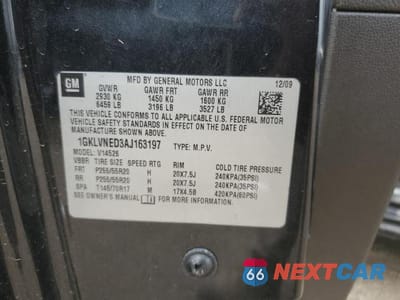 Zdjęcie 12 z 12 samochodu: 2010 GMC ACADIA SLT-2 VIN:1GKLVNED3AJ163197 - miniatura