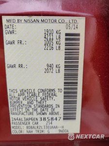 Zdjęcie 12 z 12 samochodu: 2014 NISSAN ALTIMA VIN:1N4AL3AP6EN385847 - miniatura