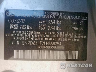 Zdjęcie 13 z 16 samochodu: 2020 HYUNDAI ELANTRA SEL VIN:5NPD84LF2LH558294 - miniatura