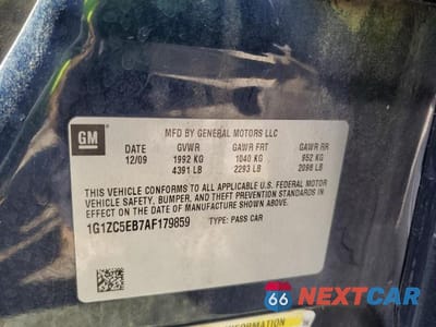 Zdjęcie 12 z 12 samochodu: 2010 CHEVROLET MALIBU 1LT VIN:1G1ZC5EB7AF179859 - miniatura