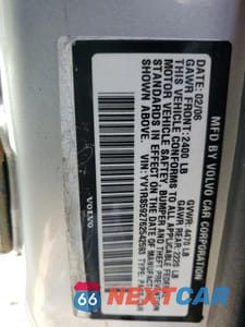 Zdjęcie 13 z 13 samochodu: 2006 VOLVO S60 2.5T VIN:YV1RS592762542593 - miniatura