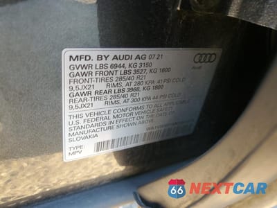 Zdjęcie 12 z 12 samochodu: 2022 AUDI SQ7 PRESTIGE VIN:WA1VWBF74ND001019 - miniatura