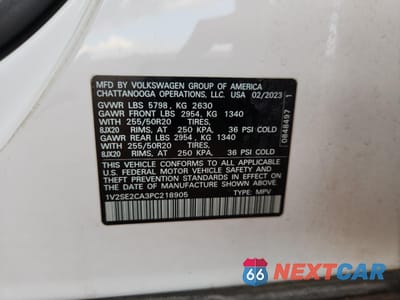 Zdjęcie 13 z 14 samochodu: 2023 VOLKSWAGEN ATLAS CROSS SPORT SEL R-LINE VIN:1V2SE2CA3PC218905 - miniatura