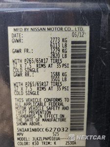 Zdjęcie 13 z 15 samochodu: 2012 NISSAN PATHFINDER S VIN:5N1AR1NB0CC627032 - miniatura