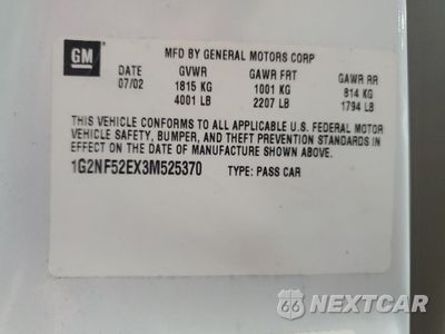 Zdjęcie 12 z 12 samochodu: 2003 PONTIAC GRAND AM SE1 VIN:1G2NF52EX3M525370 - miniatura