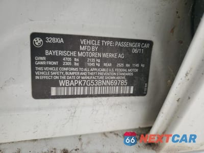 Zdjęcie 12 z 12 samochodu: 2011 BMW 328 XI VIN:WBAPK7G53BNN69785 - miniatura