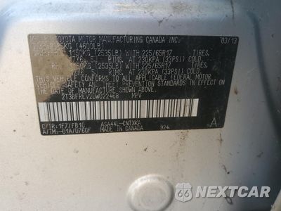Zdjęcie 12 z 13 samochodu: 2013 TOYOTA RAV4 LE VIN:2T3BFREV2DW022468 - miniatura