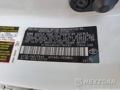 Zdjęcie 12 z 12 samochodu: 2008 TOYOTA CAMRY CE VIN:4T1BE46K48U790493 - miniatura