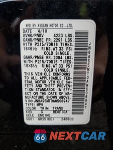 Zdjęcie 13 z 15 samochodu: 2010 NISSAN ROGUE S VIN:JN8AS5MT0AW506947 - miniatura