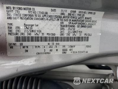 Zdjęcie 13 z 13 samochodu: 2012 FORD FOCUS SEL VIN:1FAHP3M29CL292431 - miniatura
