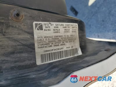 Zdjęcie 13 z 15 samochodu: 2004 SATURN ION LEVEL 3 VIN:1G8AW12F34Z201297 - miniatura