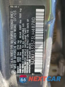 Zdjęcie 13 z 13 samochodu: 2003 BMW X5 4.4I VIN:5UXFB33573LH48780 - miniatura