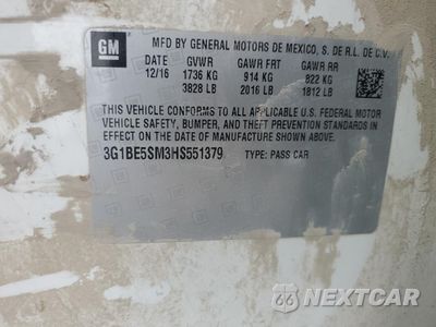 Zdjęcie 12 z 14 samochodu: 2017 CHEVROLET CRUZE LT VIN:3G1BE5SM3HS551379 - miniatura