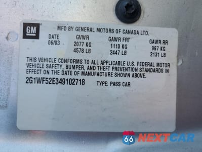 Zdjęcie 12 z 14 samochodu: 2004 CHEVROLET IMPALA VIN:2G1WF52E349102718 - miniatura