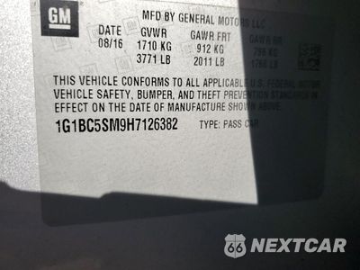 Zdjęcie 12 z 15 samochodu: 2017 CHEVROLET CRUZE LS VIN:1G1BC5SM9H7126382 - miniatura