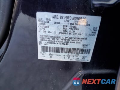 Zdjęcie 13 z 13 samochodu: 2007 LINCOLN MKX VIN:2LMDU68C47BJ12431 - miniatura