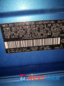 Zdjęcie 12 z 12 samochodu: 2006 LEXUS IS 250 VIN:JTHCK262365006901 - miniatura