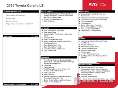 Zdjęcie 12 z 14 samochodu: 2024 TOYOTA COROLLA LE VIN:5YFB4MDE2RP186993 - miniatura