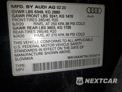 Zdjęcie 14 z 14 samochodu: 2020 AUDI Q7 PREMIUM VIN:WA1AXAF79LD005876 - miniatura