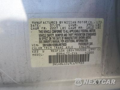 Zdjęcie 12 z 14 samochodu: 2009 NISSAN SENTRA 2.0 VIN:3N1AB61E69L697933 - miniatura