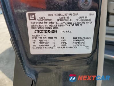 Zdjęcie 13 z 15 samochodu: 2003 CADILLAC ESCALADE VIN:1GYEC63T23R240599 - miniatura