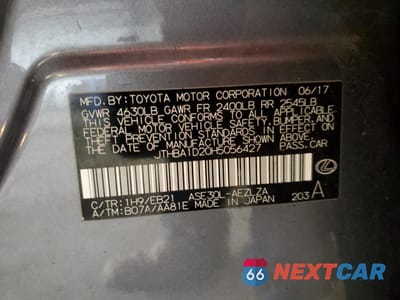 Zdjęcie 12 z 14 samochodu: 2017 LEXUS IS 200T VIN:JTHBA1D20H5056427 - miniatura