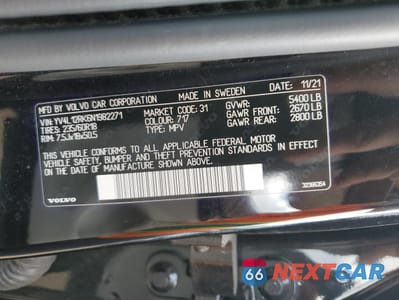 Zdjęcie 14 z 15 samochodu: 2022 VOLVO XC60 B5 MOMENTUM VIN:YV4L12RK6N1982271 - miniatura