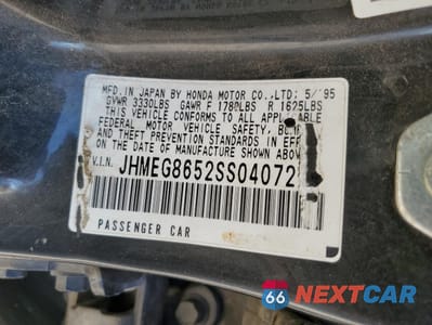 Zdjęcie 12 z 14 samochodu: 1995 HONDA CIVIC LX VIN:JHMEG8652SS040721 - miniatura