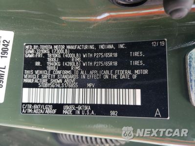Zdjęcie 13 z 16 samochodu: 2020 TOYOTA SEQUOIA SR5 VIN:5TDBY5G14LS176855 - miniatura