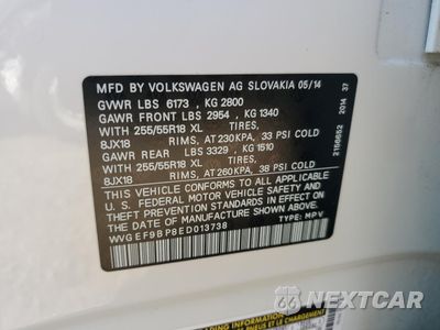 Zdjęcie 12 z 12 samochodu: 2014 VOLKSWAGEN TOUAREG V6 VIN:WVGEF9BP8ED013738 - miniatura