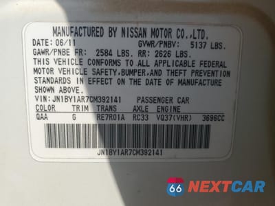 Zdjęcie 13 z 13 samochodu: 2012 INFINITI M37 X VIN:JN1BY1AR7CM392141 - miniatura