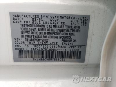 Zdjęcie 12 z 14 samochodu: 2021 NISSAN SENTRA SV VIN:3N1AB8CV2MY268051 - miniatura