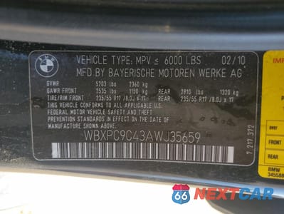 Zdjęcie 13 z 13 samochodu: 2010 BMW X3 XDRIVE30I VIN:WBXPC9C43AWJ35659 - miniatura