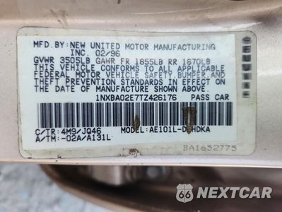 Zdjęcie 13 z 15 samochodu: 1996 TOYOTA COROLLA VIN:1NXBA02E7TZ426176 - miniatura