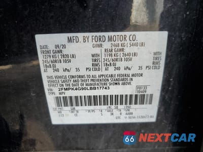 Zdjęcie 13 z 13 samochodu: 2020 FORD EDGE SE VIN:2FMPK4G90LBB17743 - miniatura