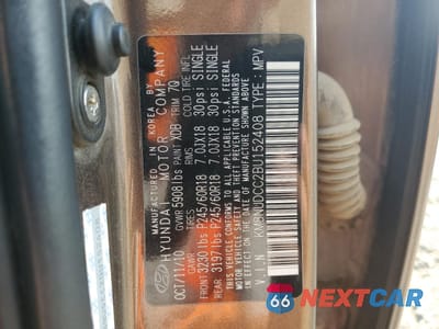 Zdjęcie 13 z 13 samochodu: 2011 HYUNDAI VERACRUZ GLS VIN:KM8NUDCC2BU152408 - miniatura