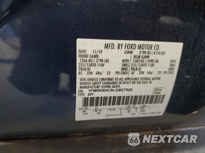 Zdjęcie 13 z 13 samochodu: 2020 FORD EXPLORER PLATINUM VIN:1FM5K8HC9LGB27026 - miniatura