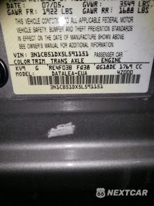 Zdjęcie 12 z 12 samochodu: 2005 NISSAN SENTRA 1.8 VIN:3N1CB51DX5L591151 - miniatura