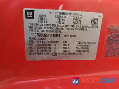 Zdjęcie 13 z 13 samochodu: 2015 CHEVROLET EXPRESS G3500 VIN:1GCZGUCG5F1145654 - miniatura