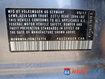 Zdjęcie 14 z 16 samochodu: 2011 VOLKSWAGEN GOLF VIN:WVWNM9AJ9BW314719 - miniatura