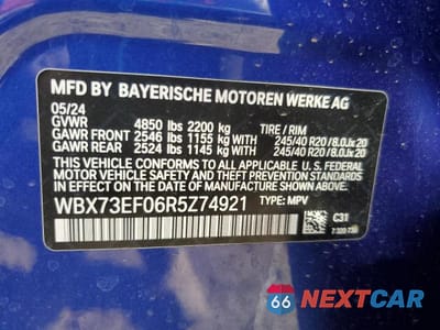 Zdjęcie 14 z 14 samochodu: 2024 BMW X1 XDRIVE28I VIN:WBX73EF06R5Z74921 - miniatura