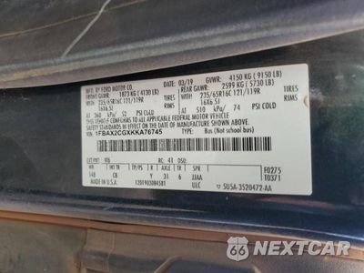 Zdjęcie 13 z 13 samochodu: 2019 FORD TRANSIT T-350 VIN:1FBAX2CGXKKA76745 - miniatura