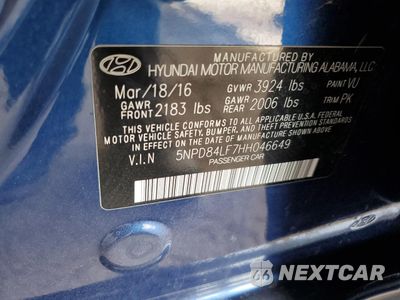 Zdjęcie 12 z 12 samochodu: 2017 HYUNDAI ELANTRA SE VIN:5NPD84LF7HH046649 - miniatura