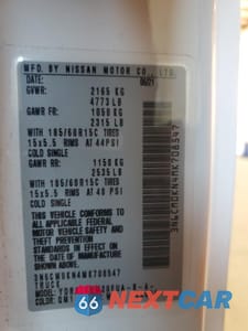 Zdjęcie 12 z 12 samochodu: 2021 NISSAN NV200 2.5S VIN:3N6CM0KN4MK708547 - miniatura