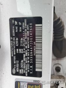 Zdjęcie 12 z 12 samochodu: 2013 KIA OPTIMA EX VIN:5XXGN4A72DG147668 - miniatura
