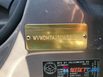 Zdjęcie 12 z 12 samochodu: 2012 VOLKSWAGEN GOLF VIN:WVWDM7AJ3CW321540 - miniatura